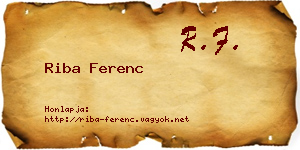 Riba Ferenc névjegykártya