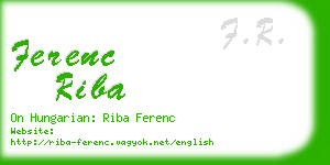 ferenc riba business card